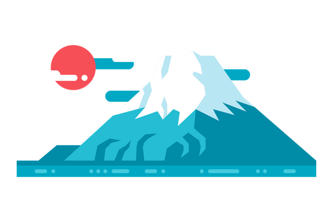 Montagne fuji au japon  Illustration