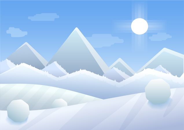 Montaña de nieve  Ilustración