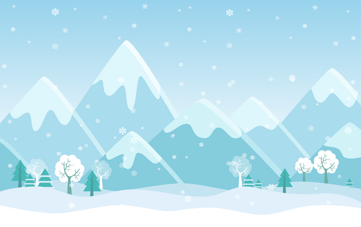 Montañas de invierno  Ilustración