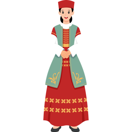 Montenegro Hochzeitskleid  Illustration