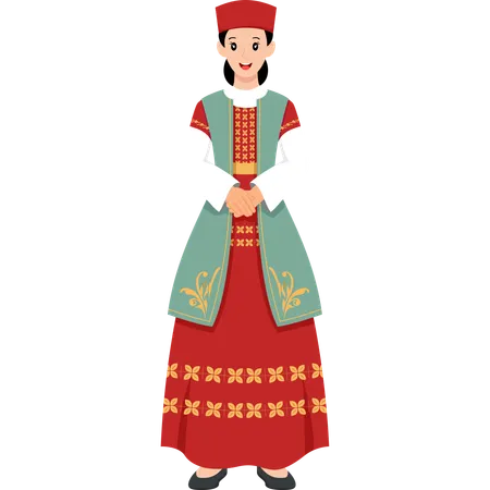 Montenegro Wedding Dress  Illustration