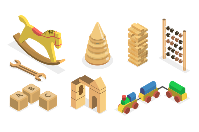 Montessori Wood Toys  일러스트레이션