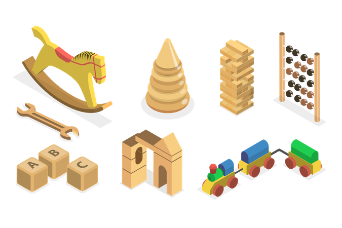 Montessori Wood Toys  Illustration
