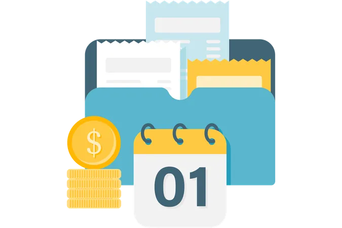 Monthly bill management  Illustration