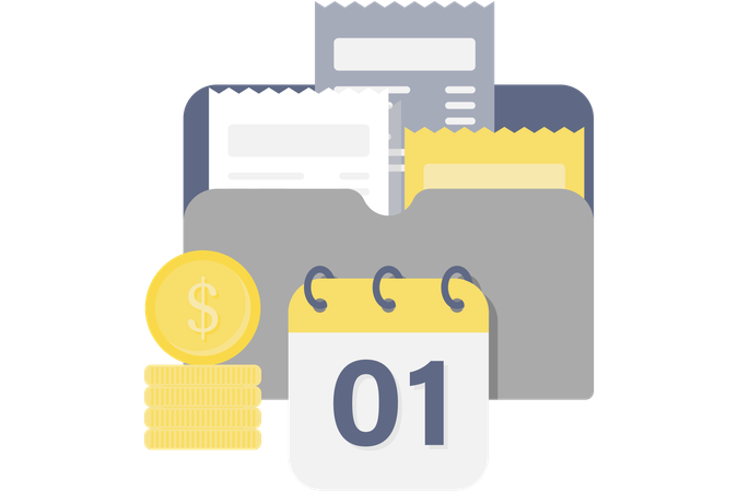 Monthly bill management  Illustration