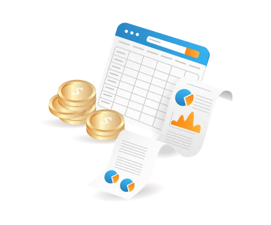 Monthly business income analysis  Illustration