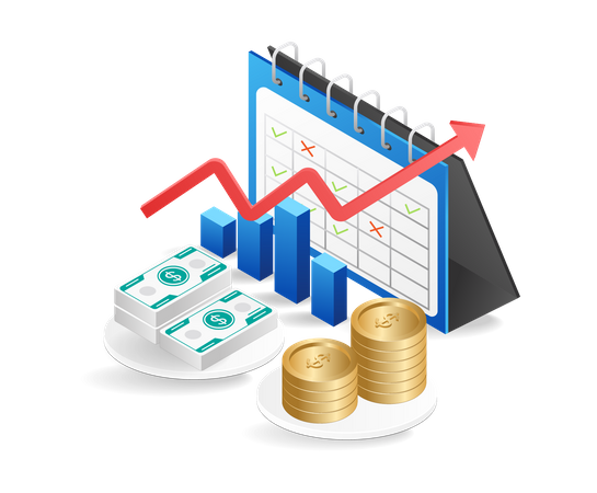 Monthly business income analysis report Illustration