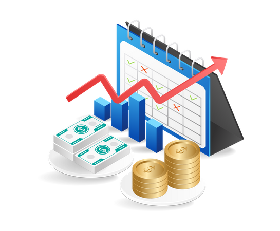 Monthly business income analysis report  Illustration