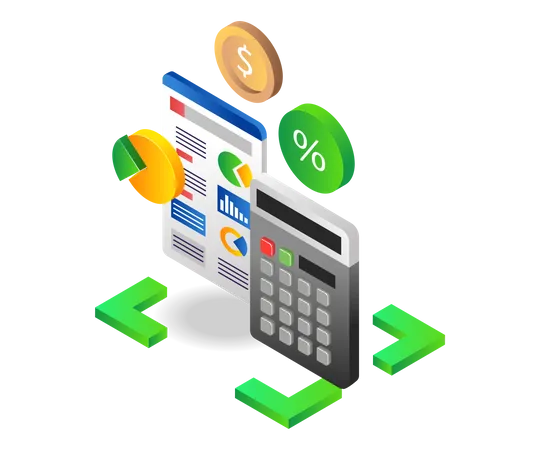 Monthly business report calculation  Illustration