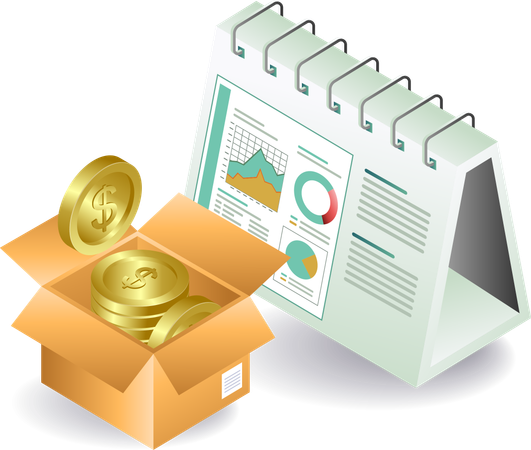 Monthly financial analysis calendar  Illustration