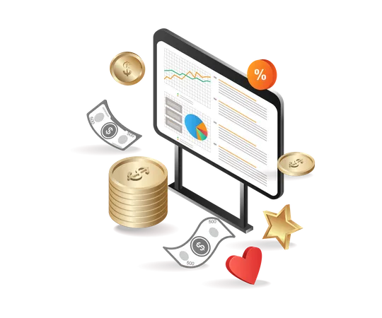 Monthly financial data analysis  Illustration