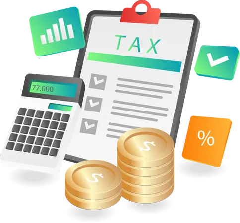 Monthly tax financial reports  Illustration