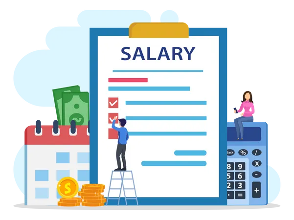Salary Vector Concept Flat Vector Template Style Suitable For Web Landing Page 일러스트레이션