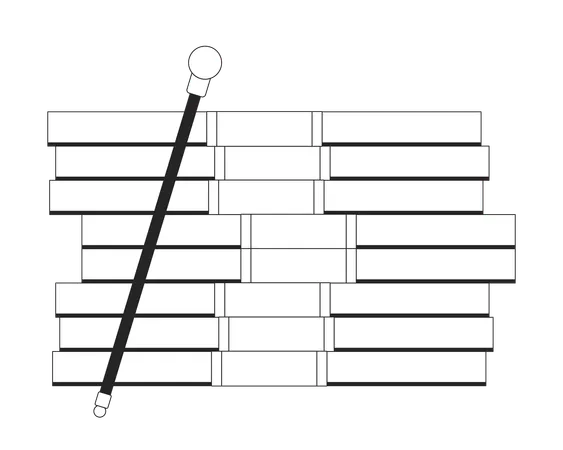 Montón de dinero y bastón  Ilustración