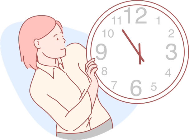 Femme montrant une montre  Illustration