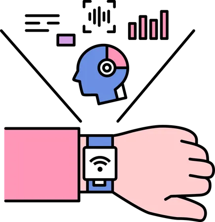 Montre intelligente avec analyse IA  Illustration