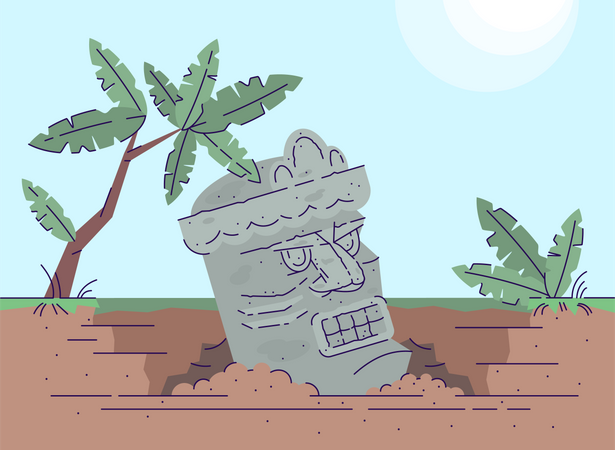 Monument of ancient lost civilization  Illustration