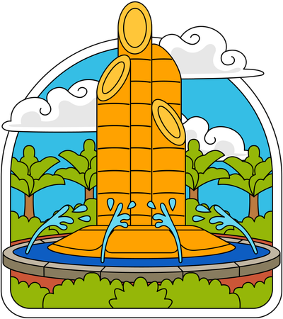 Monumento de bambu pontiagudo  Ilustração