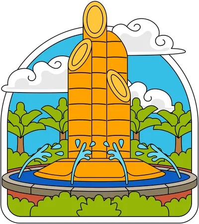 Monumento de bambu pontiagudo  Ilustração