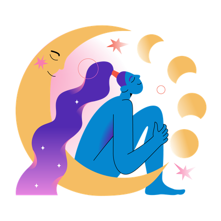 Moon Astrological  Illustration