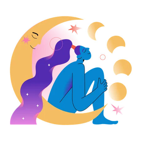 Moon Astrological  Illustration