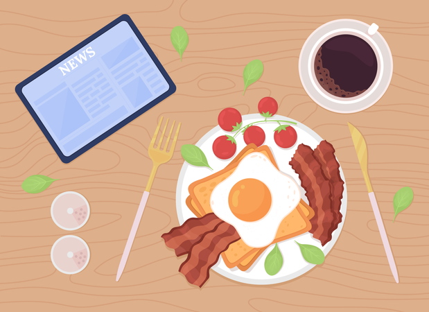 Morning breakfast Illustration