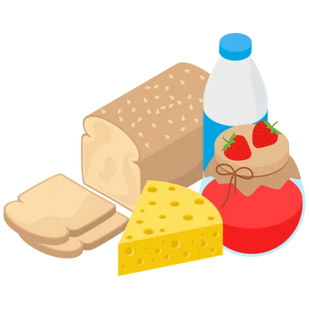 Morning Breakfast Items  Illustration