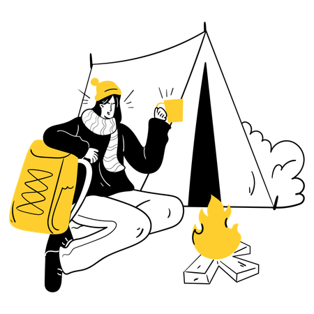 Morning Coffee in the Wild  Illustration