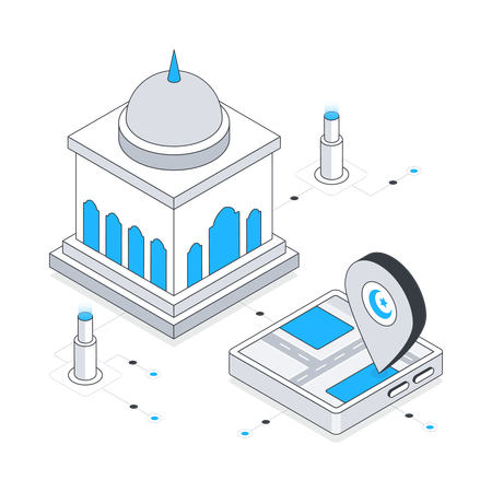 Standort der Moschee  Illustration