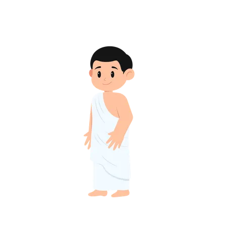 Moslem Boy Hajj  Illustration