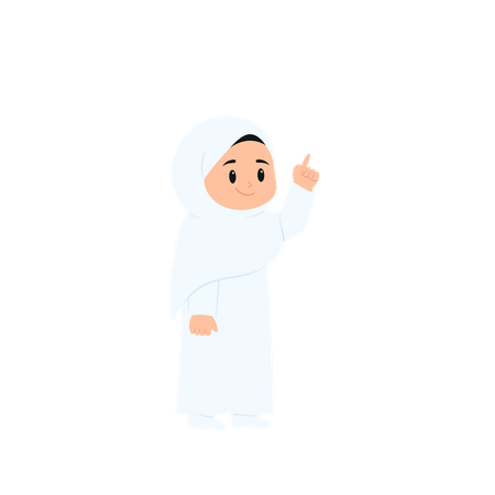 Moslem Girl Hajj  Illustration