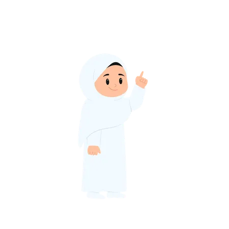 Moslem Girl Hajj  Illustration