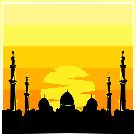 Mosque afternoon  Illustration
