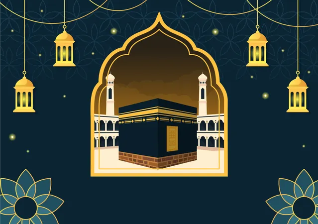Mosque in mecca Illustration