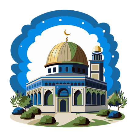 Jérusalem et la mosquée  Illustration