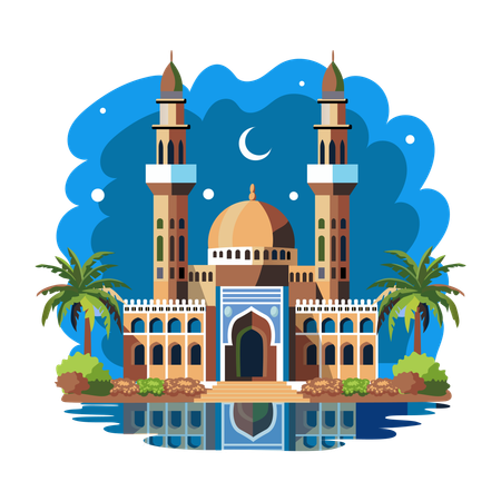 Mosquée de nuit  Illustration