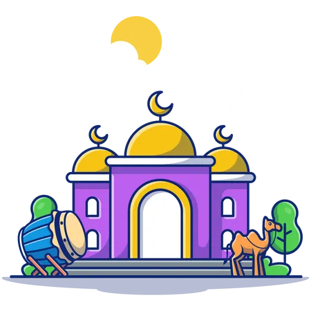 Mosquée entre désert  Illustration