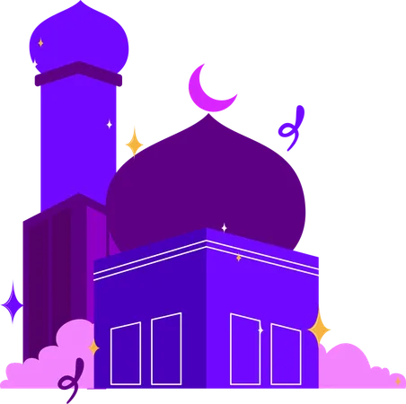 Élégante mosquée islamique  Illustration