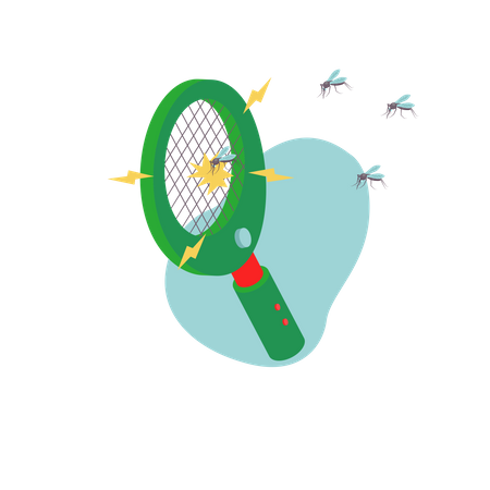 Mosquito killing racket  Illustration