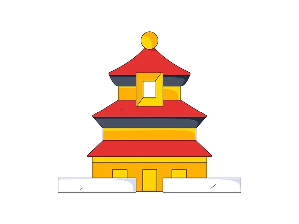 Mosteiro budista  Ilustração
