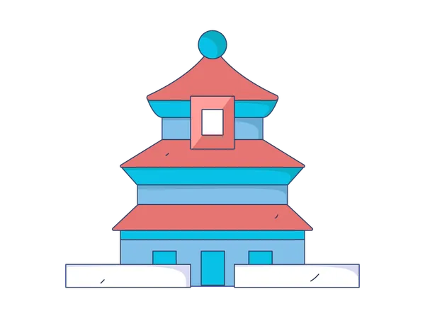 Mosteiro budista  Ilustração