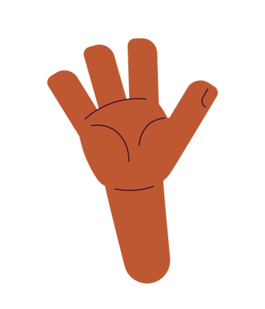 Mostrando y levantando la palma.  Ilustración
