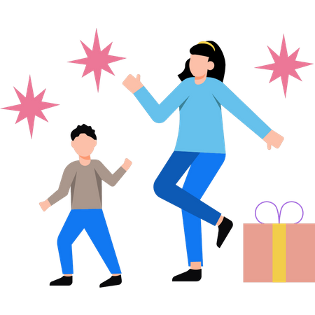 Mother and child having fun  Illustration