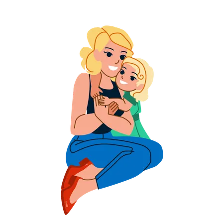 Mother and daughter are spending quality time  Illustration