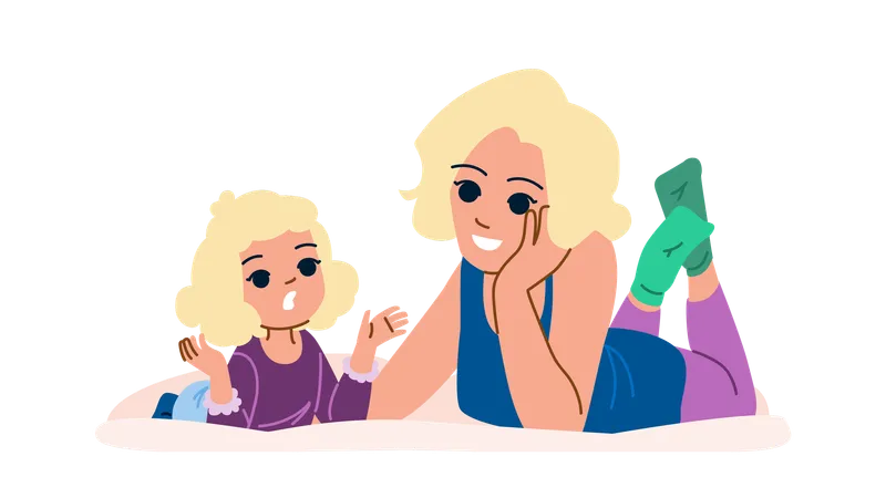 Mother and daughter are talking  Illustration
