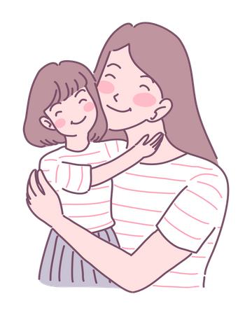 Mother and daughter love  Illustration