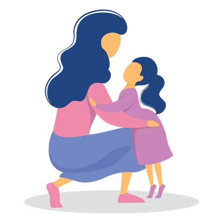 Mother and daughter spending time together  Illustration
