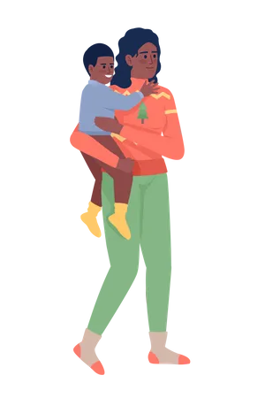 Mother and her son  Illustration