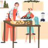 kid cooking illustration svg
