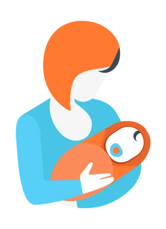 Mother and son  Illustration